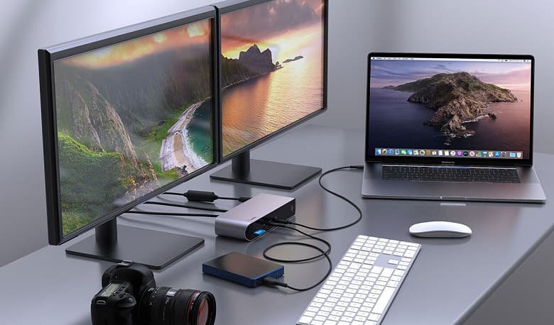 Док-станция Belkin Connect Pro Thunderbolt 4 Dock позволяет подключить к ноутбуку монитор 8К или два монитора 4К