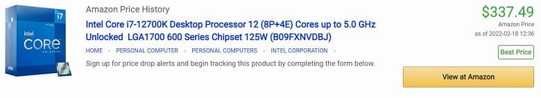 Популярный 12-ядерный процессор Core i7-12700K подешевел практически на 20% в США