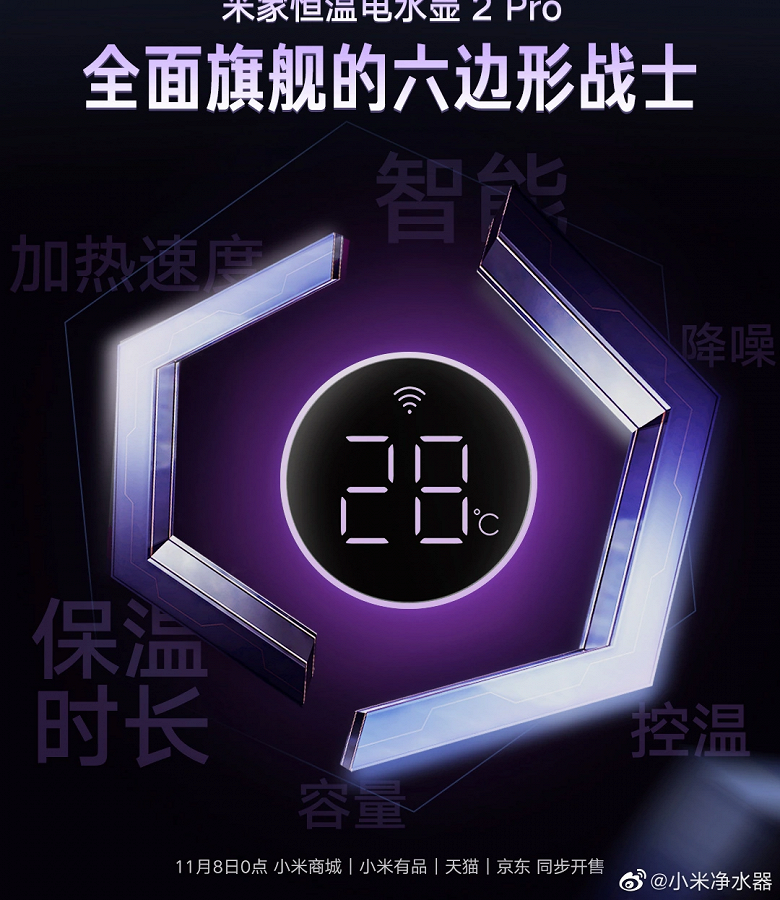 «Универсальный флагманский шестиугольный воин». Xiaomi представила новый умный чайник Mijia Thermostatic Electric Kettle 2 Pro