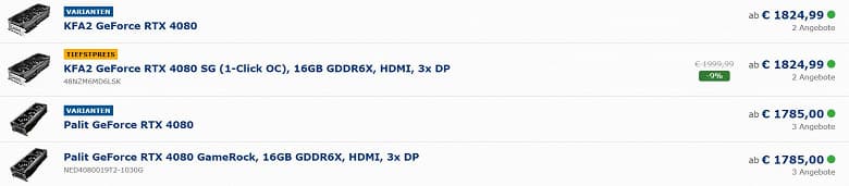 Cегодня стартуют продажи GeForce RTX 4080. Какие видеокарты и за сколько можно купить в США и в Европе?