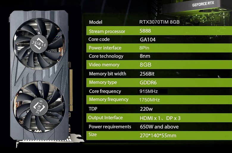 Называется GeForce RTX 3070 Ti, но даже слабее GeForce RTX 3070. В Китае сделали настольную видеокарту из мобильной