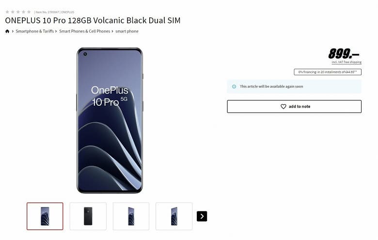 Глобальная версия OnePlus 10 Pro появилась в Европе до анонса: названа цена