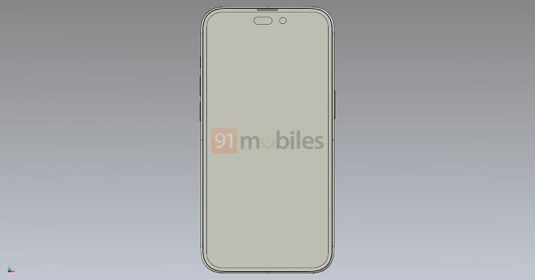 iPhone 14 Pro, оснащенный экраном с двумя вырезами, показали на качественных CAD-рендерах со всех сторон
