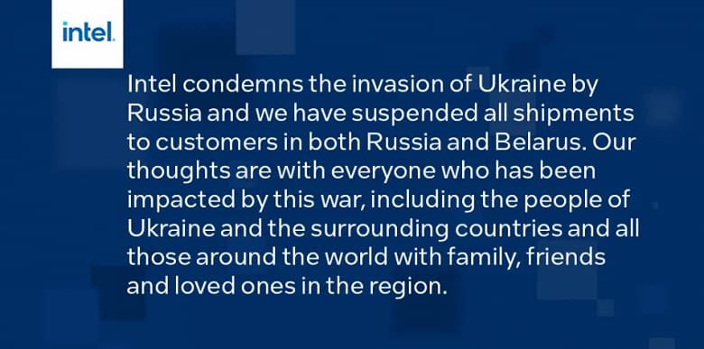 Intel и AMD официально подтвердили о прекращении поставок своей продукции в Россию и Белоруссию. Речь не только о процессорах