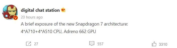Раскрыты характеристики SoC Snapdragon 7 Gen 1. Она будет использоваться в смартфонах Honor 70