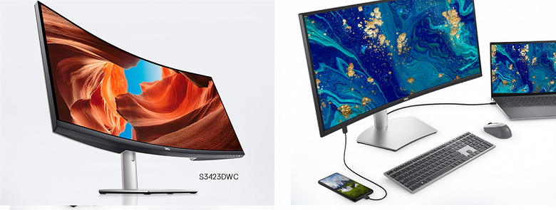 34 дюйма, 100 Гц, AMD FreeSync, 65 Вт и множество портов. Представлен монитор Dell S3423DWC
