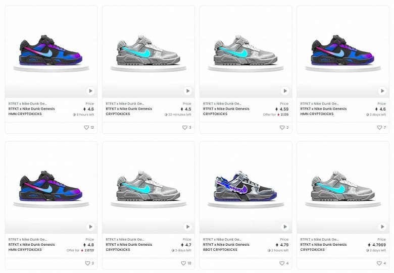 Nike предлагает приобрести NFT-кроссовки CryptoKicks