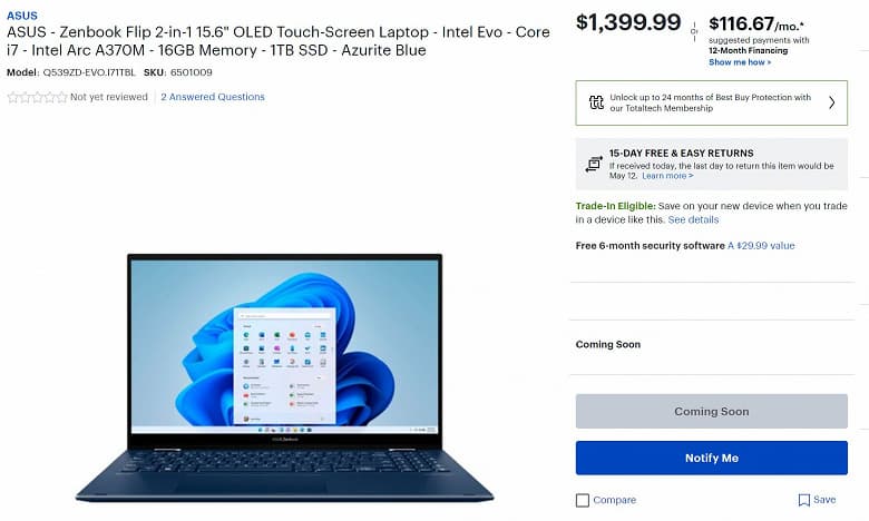 Первые ноутбуки с видеокартой intel Arc A370M будут недешёвыми. Они должны выйти на глобальный рынок уже в мае