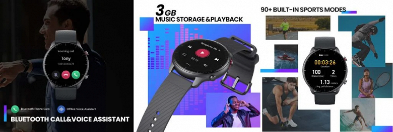 Представлены умные часы Amazfit GTR 2 New Version со звонками, хранилищем для музыки и всегда включённым AMOLED-экраном