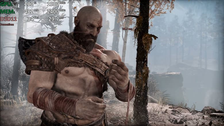 Технология AMD FSR 2.0 творит чудеса. С ее помощью встроенный GPU Radeon 660M 6-ядерного процессора в Ryzen 5 6600H выдает 30 FPS в игре God of War при разрешении Full HD Технология AMD FSR 2.0 творит чудеса. С ее помощью встроенный GPU Radeon 660M 6-ядерного процессора в Ryzen 5 6600H выдает 30 FPS в игре God of War при разрешении Full HD