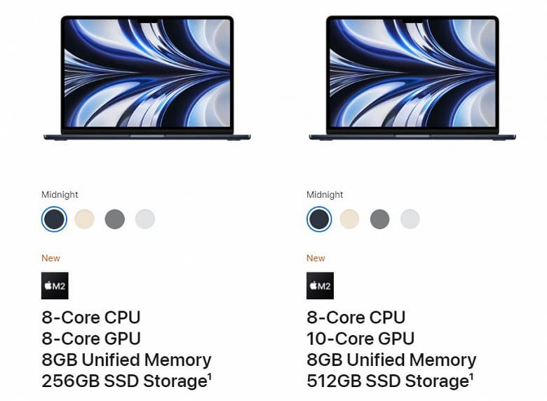 Базовый MacBook Air на SoC M2 за 1200 долларов может разочаровать своими характеристиками. Он получил SSD объемом 256 ГБ и 8 ГБ «унифицированной» памяти