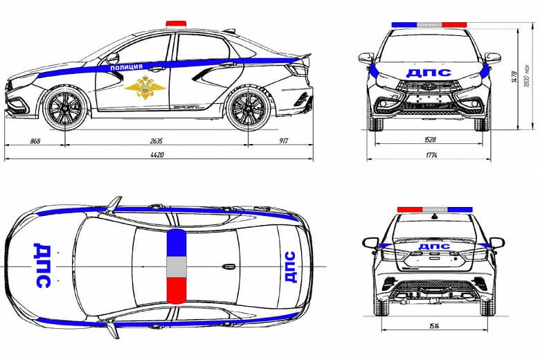 С двигателем мощностью 145 л.с. и спойлером на крышке багажника. «Росстандарт» показал, как будет выглядеть обновленная Lada Vesta для спецслужб