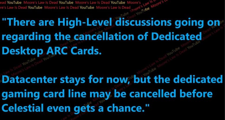 Похоже, новых дискретных видеокарт Intel мы так и не увидим. По слухам, компания рассматривает отмену игровых 3D-ускорителей Arc