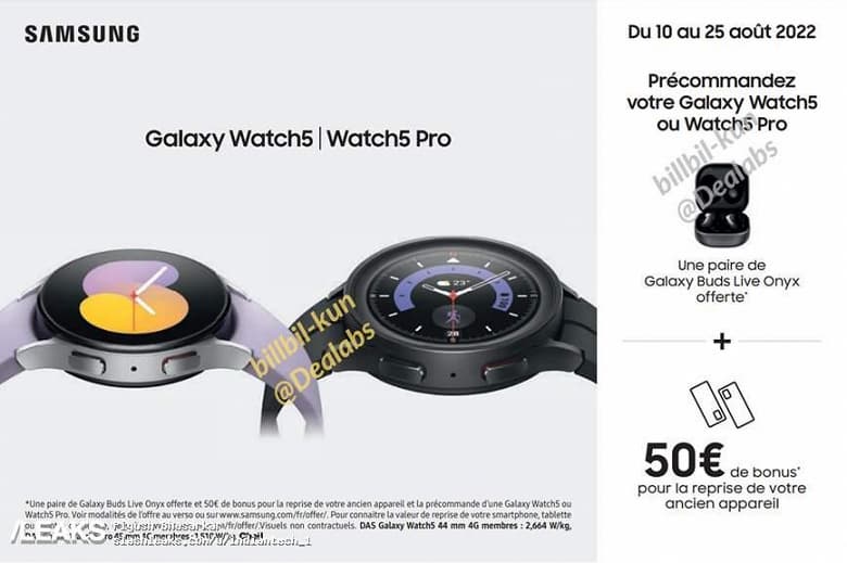Умные часы Samsung Galaxy Watch5/Watch5 Pro позируют на новых изображениях перед анонсом