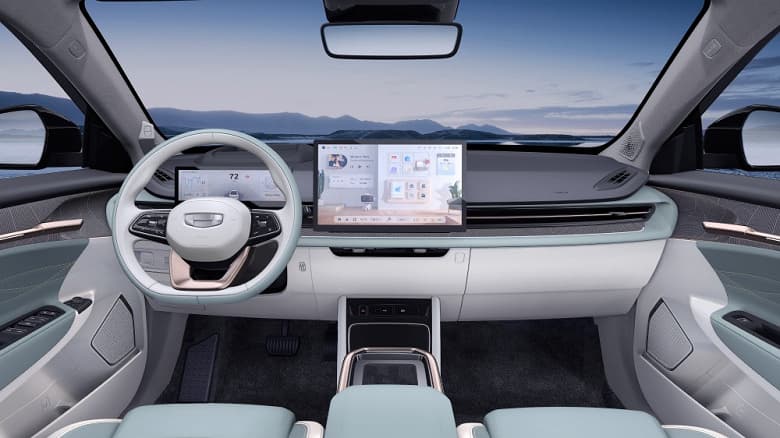 Электромобили Geely становятся похожими на Tesla. Опубликованы изображения интерьера Geely Geometry M6 и Geometry G6