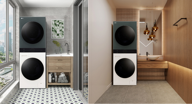 Представлен компактный и вместительный блок для стирки и сушки белья LG WashTower