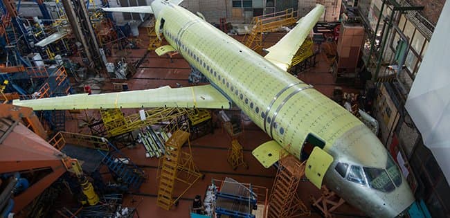 Завершается сборка первого опытного образца отечественного самолёта SSJ New