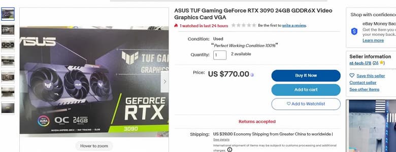 GeForce RTX 3090 продают на eBay уже за 750 долларов, новую Radeon RX 6900 XT предлагают на Newegg всего за 655 долларов