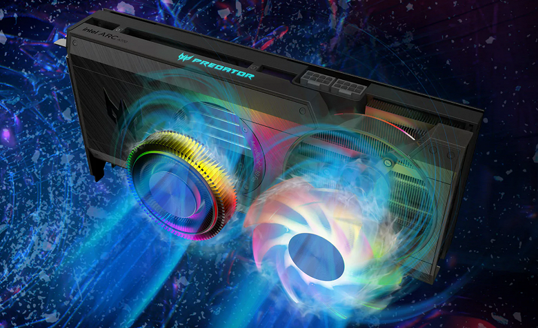 Acer выпустила свою видеокарту BiFrost Intel Arc A770 OC очень необычным дизайном и двумя разными вентиляторами
