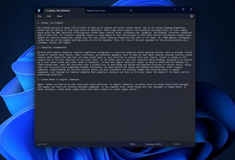 В «Блокноте» бета-версии Windows 11 появились вкладки