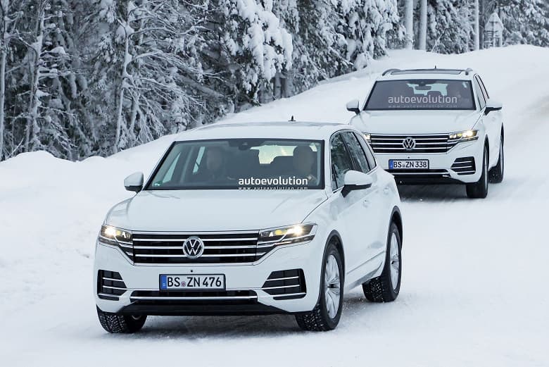 Так выглядит Volkswagen Touareg 2024. Большой кроссовер засняли на тестах недалеко от Полярного круга