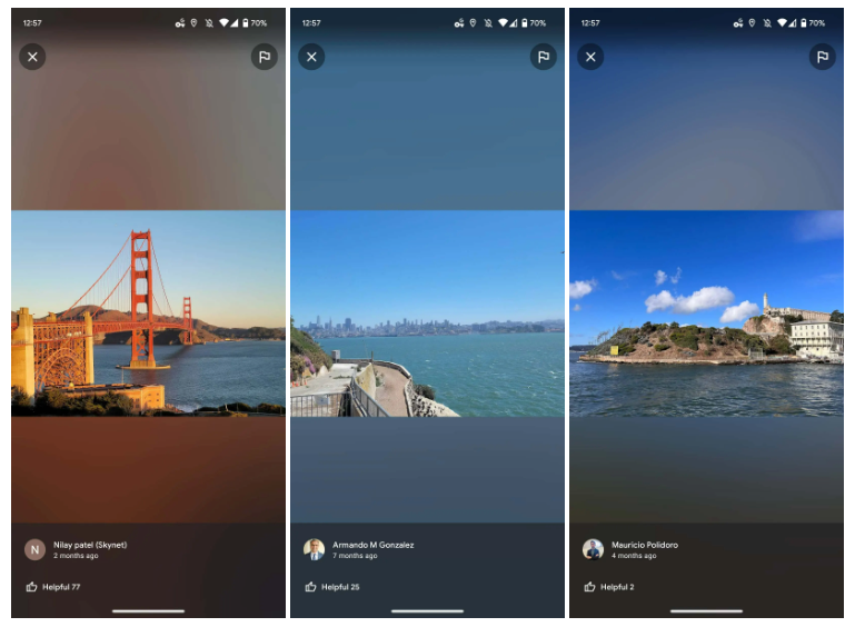 В Google Maps появилось размытие фона при просмотре фотографий