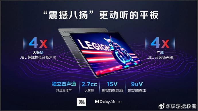 Экран OLED 3К 14,5 дюйма, 12 300 мА·ч, 68 Вт, 8 динамиков JBL, металлический корпус. Представлен Lenovo Legion Y900 – самый передовой планшет производителя