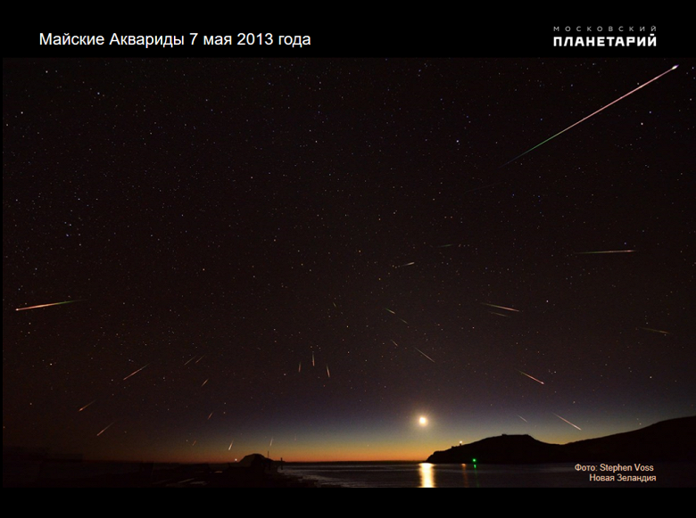 Небесное зрелище в мае: в начале месяца ожидается пик западания звезд Эта-Аквариды Небесное зрелище в мае: в начале месяца ожидается пик западания звезд Эта-Аквариды