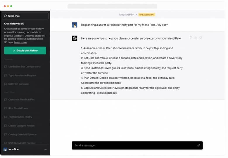Абсолютно конфиденциально: теперь возможно общаться с ChatGPT без сохранения чата