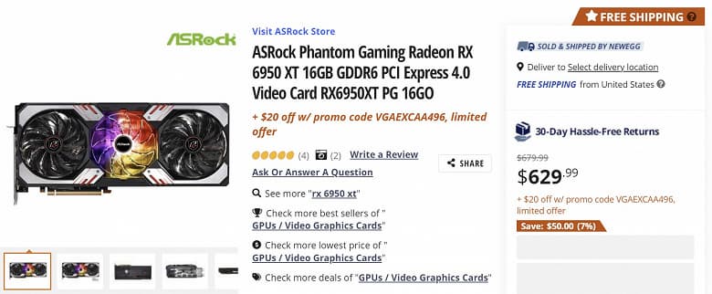 Зачем AMD выпускать конкурента для RTX 4070, когда есть RX 6950 XT за 610 долларов. Карта продолжает активно дешеветь