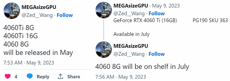 GeForce RTX 4060 Ti поступит в продажу уже в мае, но есть смысл повременить с покупкой до июля