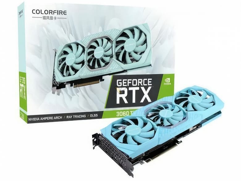 Когда уникальность видеокарты заключается в цвете. Colorfire RTX 3060 Ti Cool Mint окрашена в очень необычный цвет