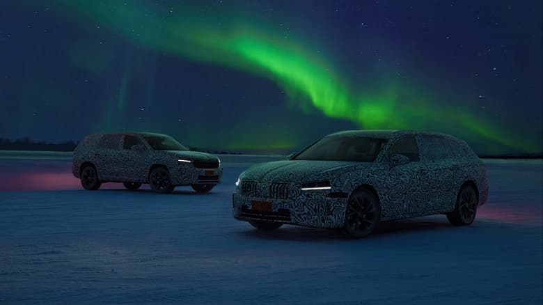 Skoda демонстрирует тестирование совершенно новых Kodiaq и Superb за полярным кругом