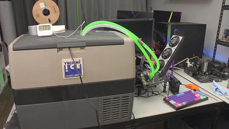 Оверклокер достиг рекордного разгона GeForce RTX 5050, применив холодильник вместо жидкого азота