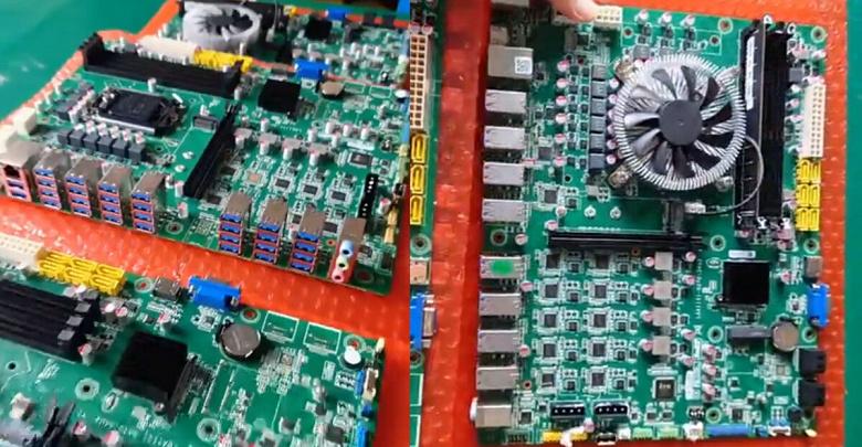 Необычная материнская плата с 36 USB-портами на задней панели