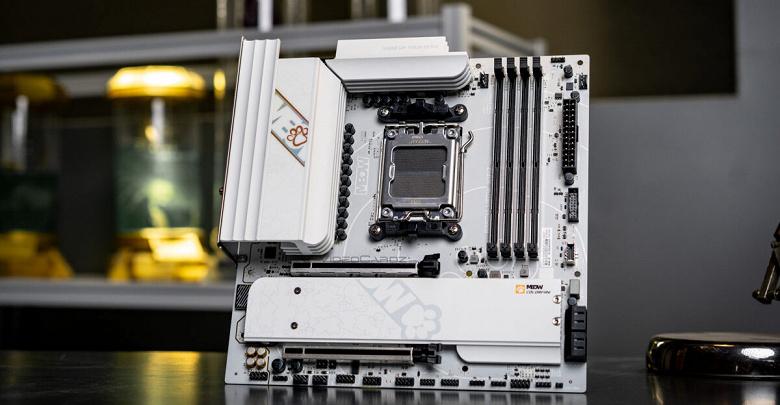 Colorful B850M-MEOW WIFI7 V14: белая материнская плата с кошачьими узорами на радиаторах
