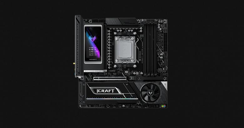 Maxsun представила iCraft X870M — полностью чёрную материнскую плату с тремя слотами PCIe 5.0 для SSD, встроенным дисплеем, кулером и поддержкой 400-Вт процессоров