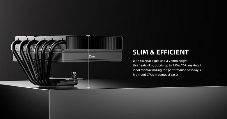 Представлен ID-Cooling IS-77-XT Black: чёрный низкопрофильный кулер со скрытым вентилятором