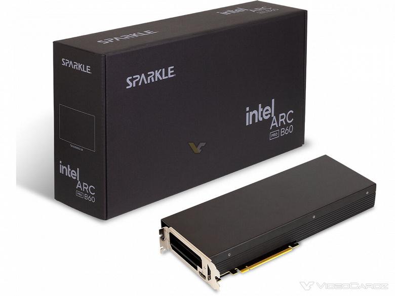 Профессиональный ускоритель Sparkle Arc Pro B60 с 24 ГБ памяти и центробежным вентилятором