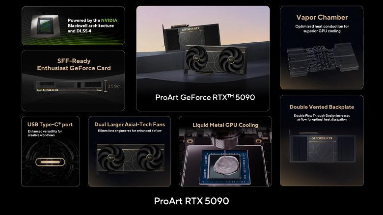 Практически эталонная GeForce RTX 5090 Founders Edition, но не от Nvidia: Asus представила GeForce RTX 5090 ProArt