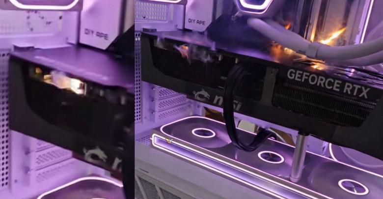 GeForce RTX 5090 вспыхнула при первом же включении: инцидент попал на видео