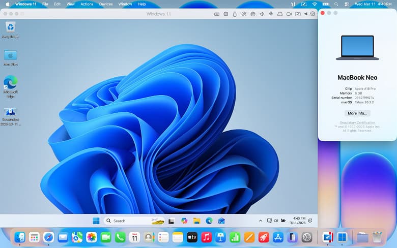 Parallels протестировали Windows 11 на MacBook Neo в сравнении с Core Ultra 5 235U Parallels протестировали Windows 11 на MacBook Neo в сравнении с Core Ultra 5 235U