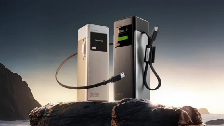 Представлен пауэрбанк Sharge X6: 25 000 мАч, 170 Вт и встроенные кабели за 