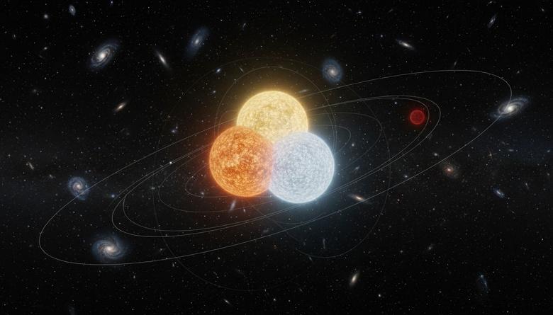 Найдена самая тесная система из четырех звезд с редкой структурой «3+1» Найдена самая тесная система из четырех звезд с редкой структурой «3+1»