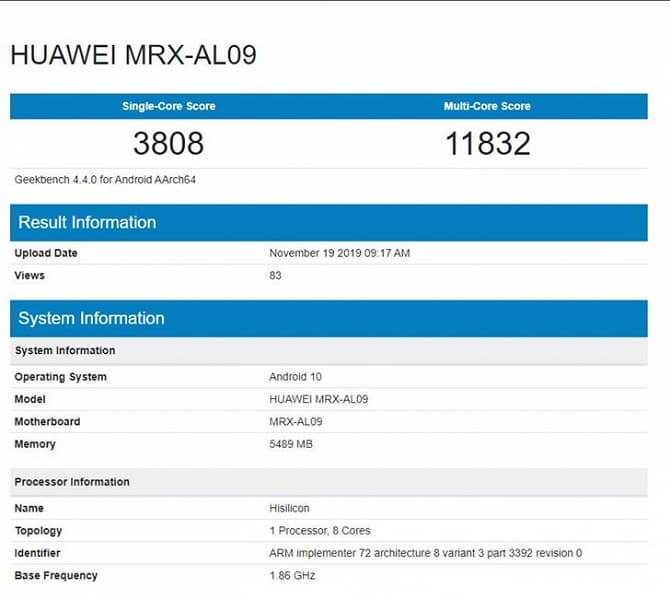 EMUI 10, Kirin 990 и производительность как у Mate 30 Pro. Планшет Huawei MatePad протестирован в Geekbench