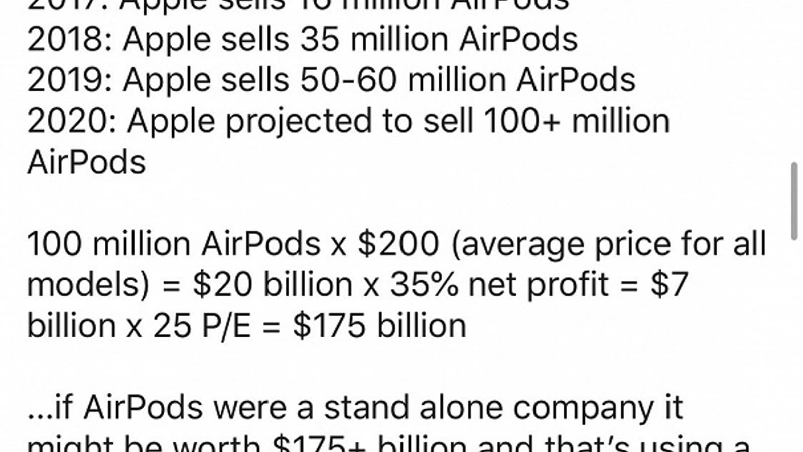 Если бы AirPods была самостоятельной компанией, то она бы стоила 175 миллиардов