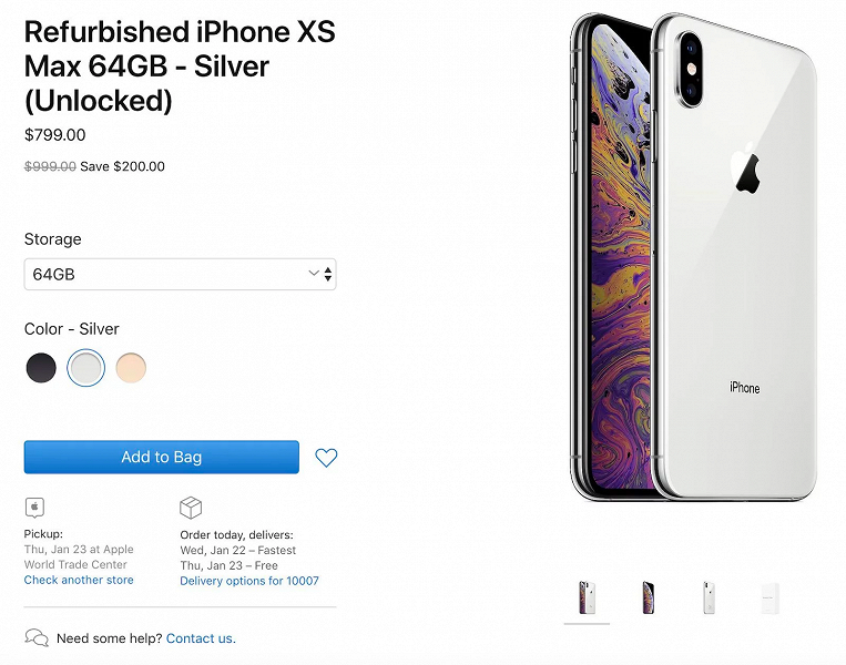 Apple впервые выпустила восстановленные iPhone XS и iPhone XS Max. Можно значительно сэкономить