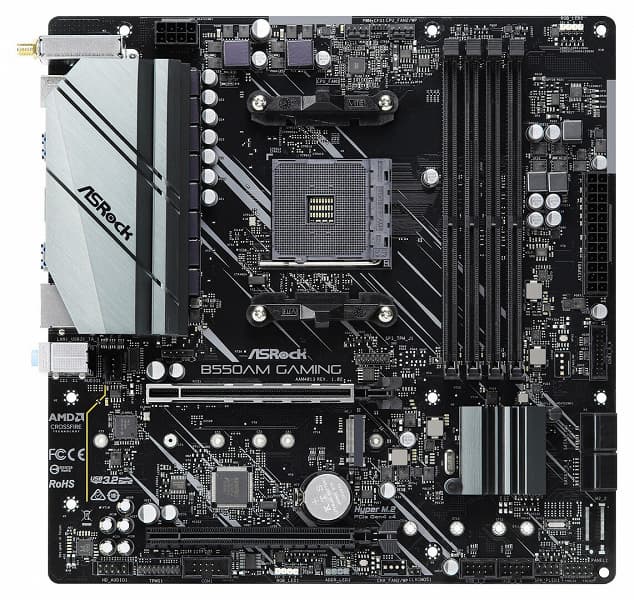 Появились изображения платы ASRock B550AM Gaming со слотом PCIe 4.0 x16