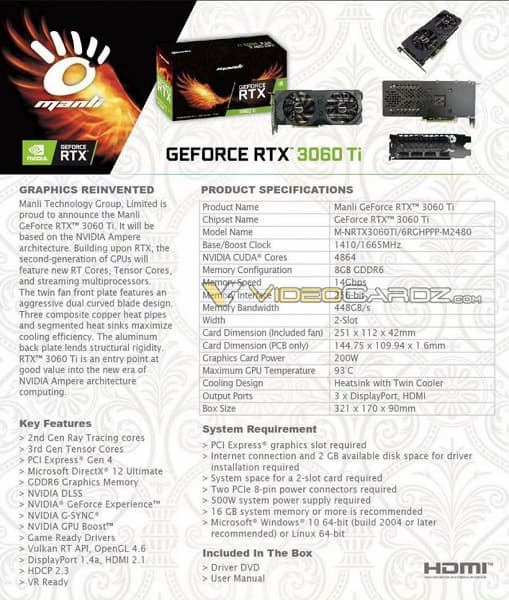 4864 ядра CUDA и частота 1,66 ГГц. Все характеристики GeForce RTX 3060 Ti за десять дней до анонса 4864 ядра CUDA и частота 1,66 ГГц. Все характеристики GeForce RTX 3060 Ti за десять дней до анонса
