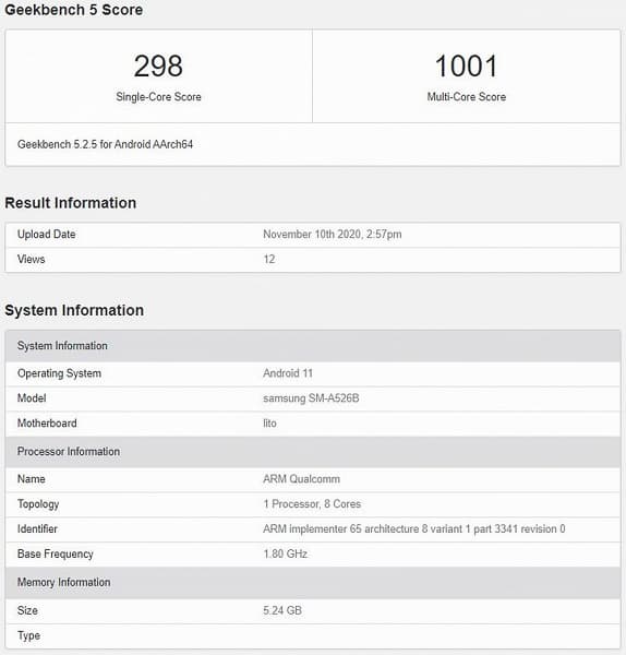 Snapdragon 750G, 6 ГБ ОЗУ и Android 11. Названы ключевые характеристики Samsung Galaxy A52